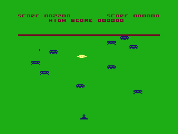 Screenshot of Dragon 32 game "Invader's Revenge"